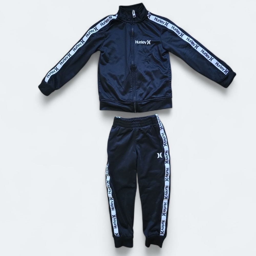 Hurley Black Logo Tape Tracksuit Set - Size 5
